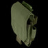 The Condor Tech Sheath Plus is a green tactical pouch made of durable fabric with multiple compartments and loops, displayed in a vertical orientation.